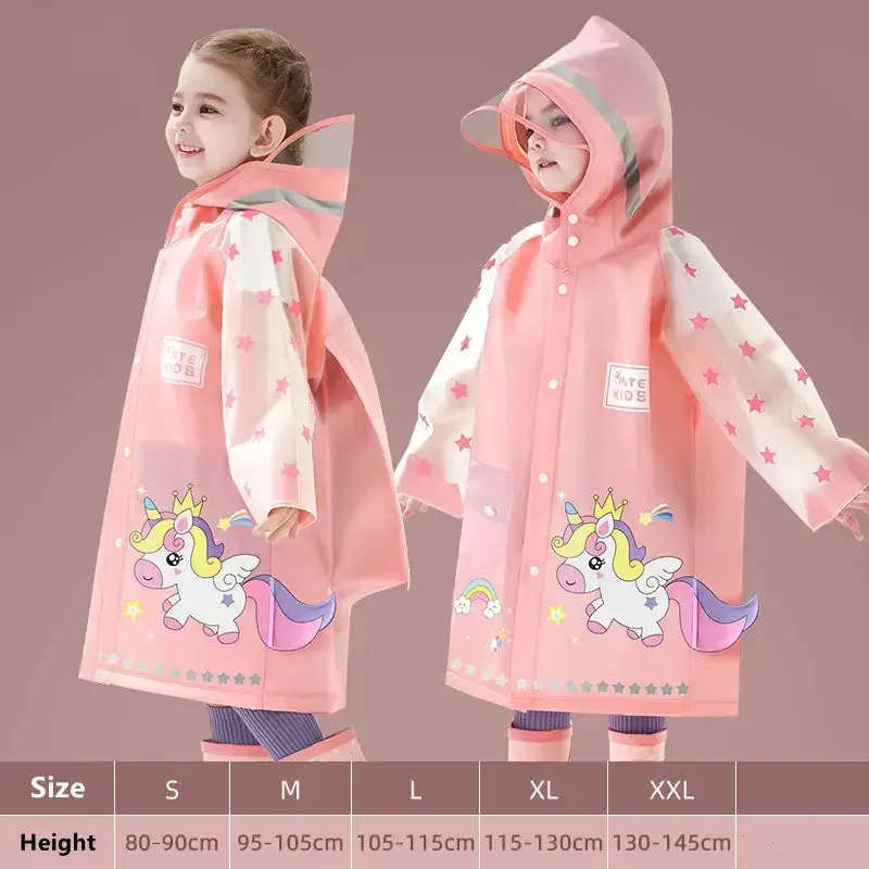 OleOle Kids Waterproof Raincoat - Stay Dry in Poncho Style (2 years )